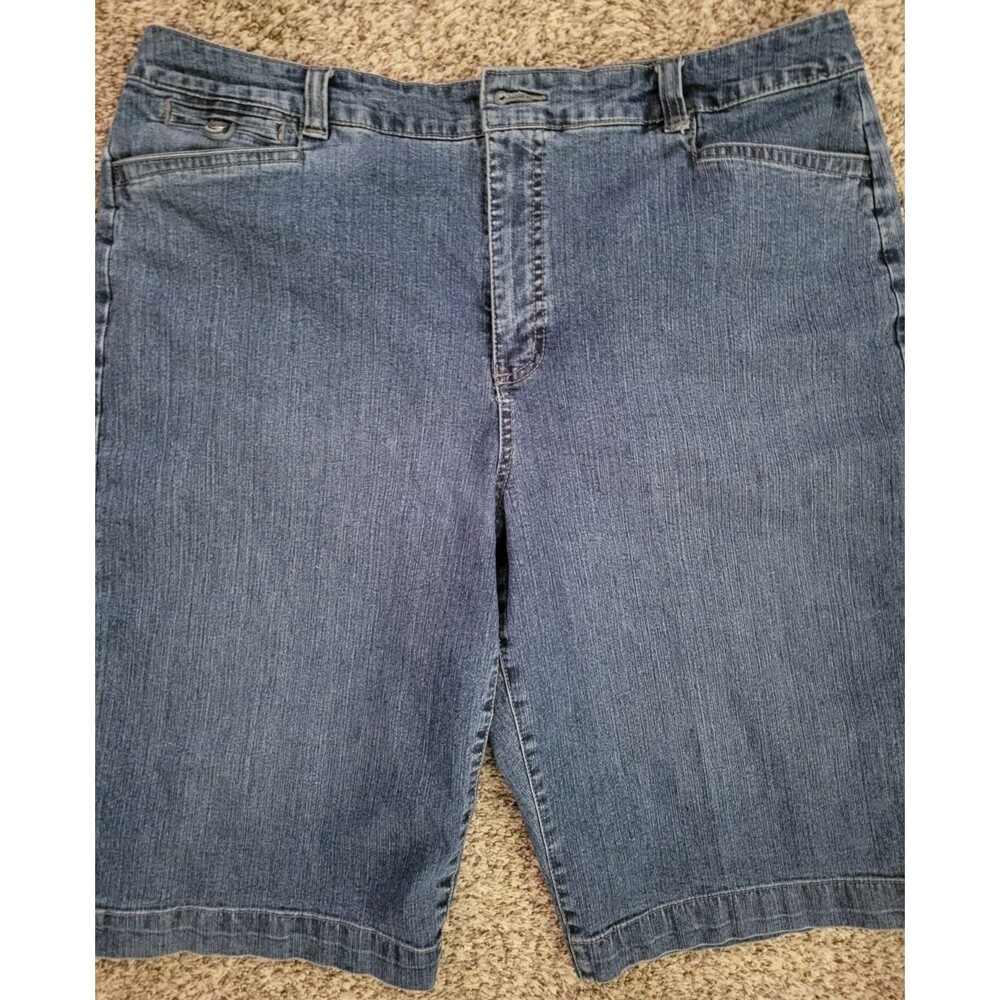 Jean Shorts Size 18 Bandolino Riley Missy High Rise Bermuda Blue Denim Stretch